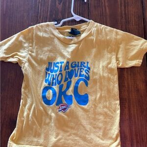 OKC Yellow Girls' Graphic Tee - 'Just a Girl Who Loves OKC'